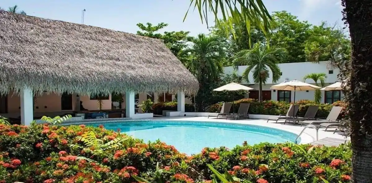 Hotel Villa Blanca Suites pool and tropical gardens